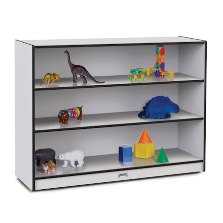Jonti-Craft Rainbow Accents Super-Sized Adjustable Mobile Straight-Shelf, Black 26932JCWW180